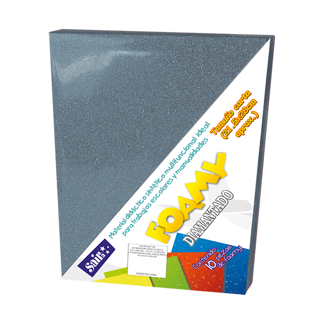 FOAMY DIAMANTADO T/CARTA 17 GRIS PQT C/10