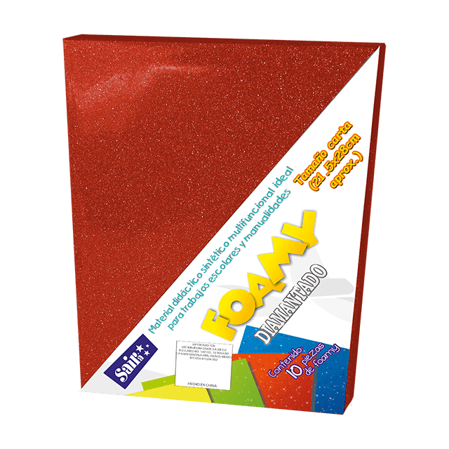FOAMY DIAMANTADO T/CARTA 21 ROJO ESCARLATA  PQT C/10
