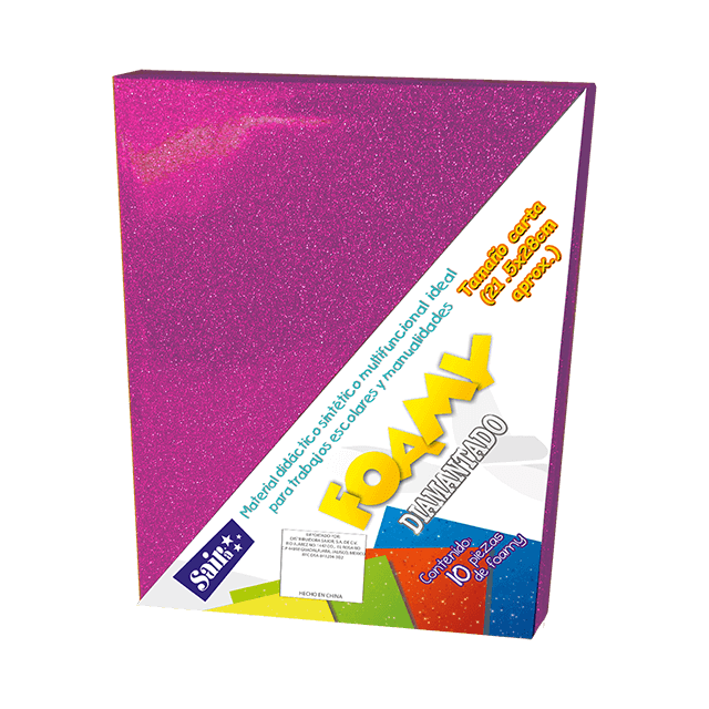 FOAMY DIAMANTADO T/CARTA 24 FUCSIA PQT C/10