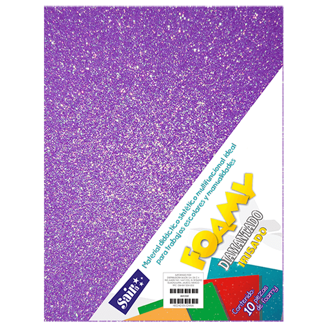 FOAMY DIAM. IRISADO T/CARTA 39 MORADO PQT C/10