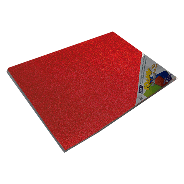FOAMY DIAMANTADO 43X56 01 ROJO PQT C/10