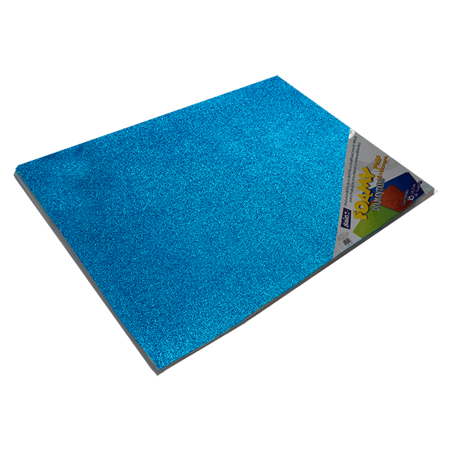 FOAMY DIAMANTADO 43X56  18 AZUL CIELO PQT C/10