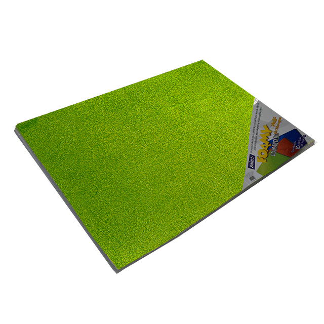 FOAMY DIAMANTADO 43x56  23 VERDE CLARO PQT C/10