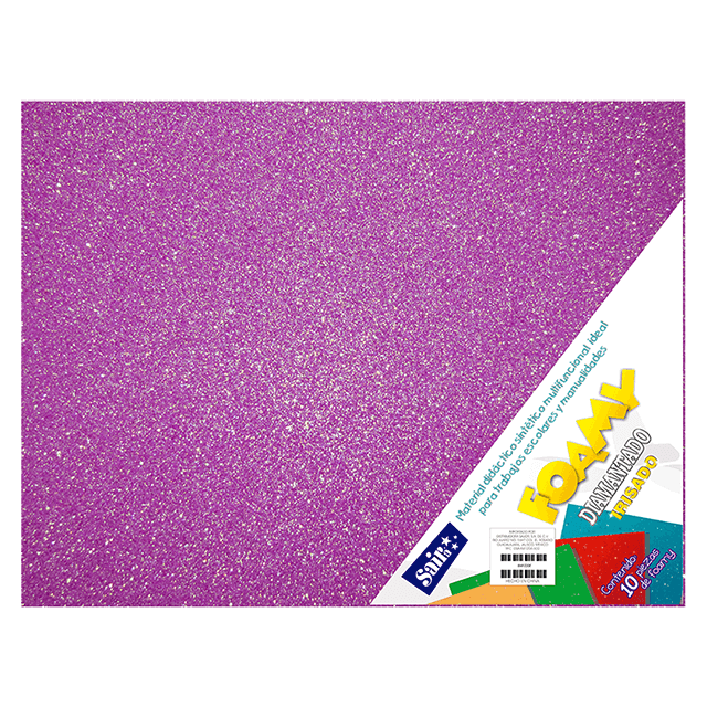 FOAMY DIAM. IRISADO 43X56 32 FUCSIA  PQT C/10