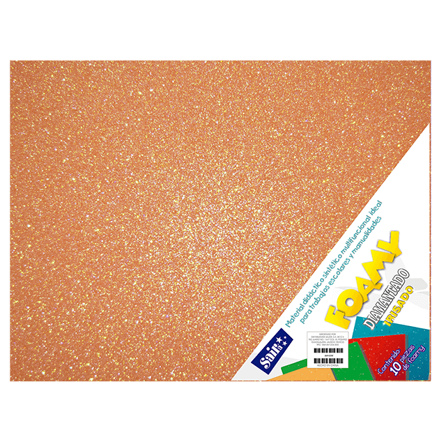 FOAMY DIAM. IRISADO 43x56 38 NARANJA  PQT C/10
