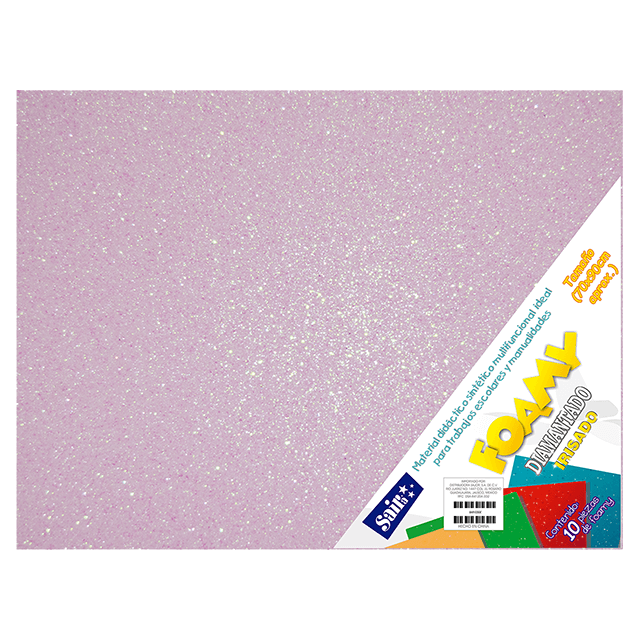 FOAMY DIAM. IRISADO 70X90 #33 ROSA PASTEL C/10