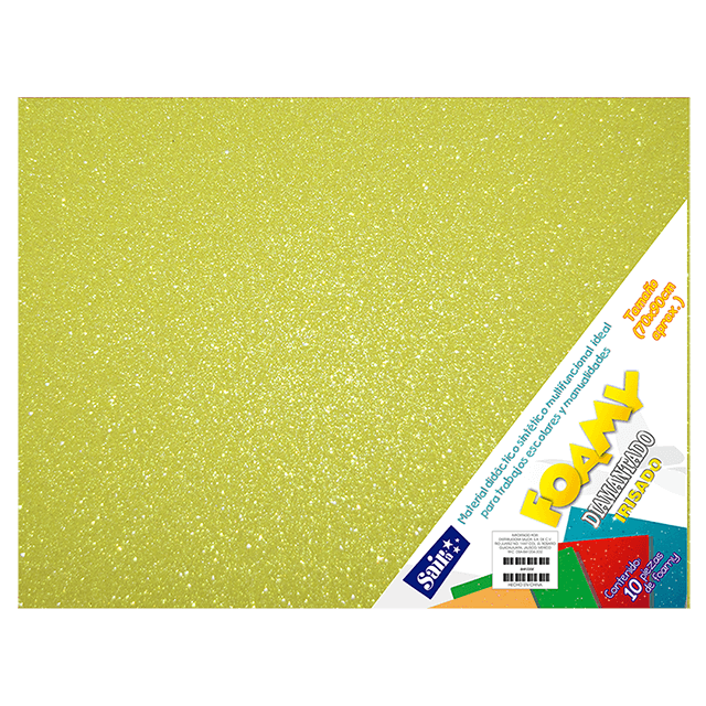 FOAMY DIAM. IRISADO 70X90 #35 AMARILLO C/10