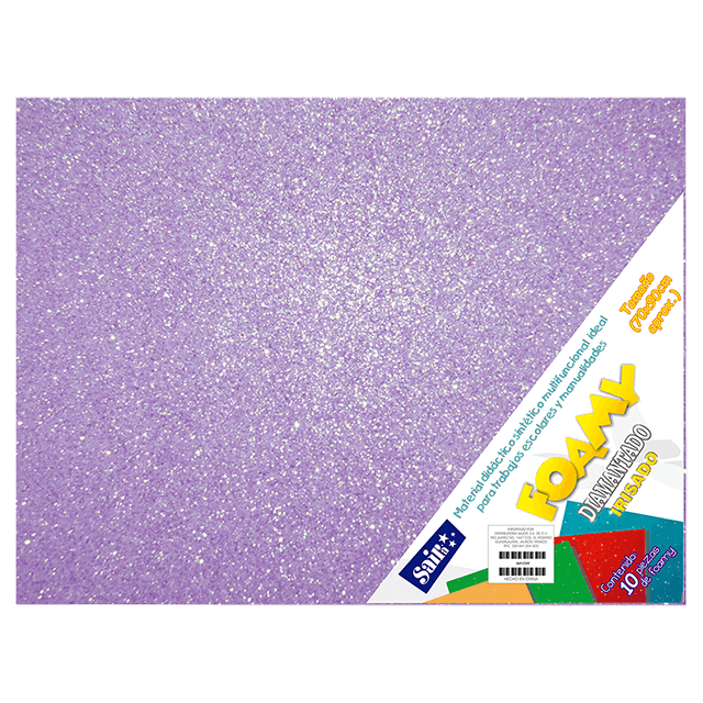 FOAMY DIAM. IRISADO 70X90 #40 LILA C/10