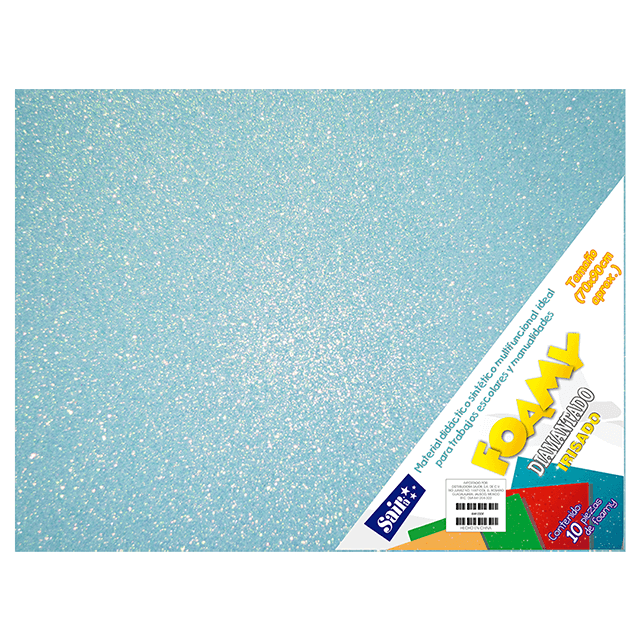 FOAMY DIAM. IRISADO 70X90 #41 AZUL PASTEL C/10