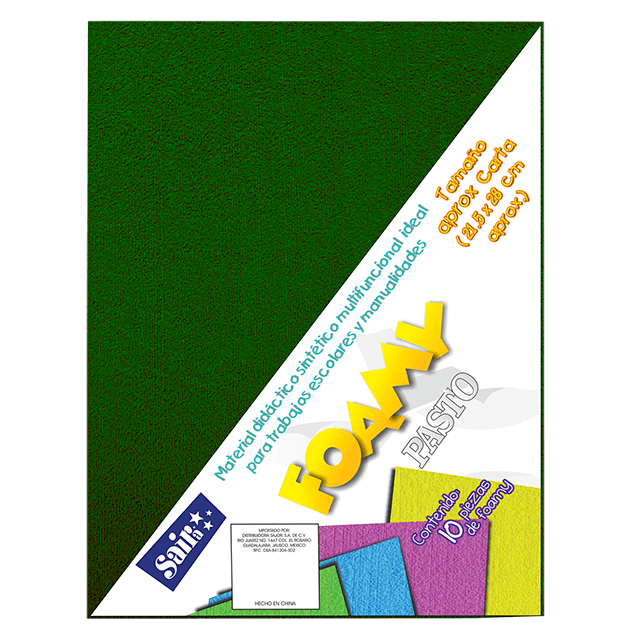 FOAMY PLUSH PASTO 08 VERDE BANDERA T/CARTA PQT C/10