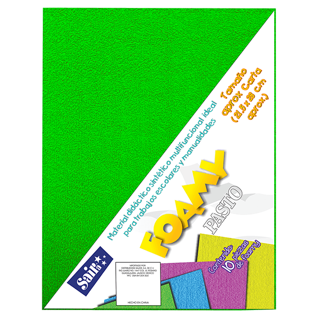 FOAMY PLUSH PASTO 09 VERDE T/CARTA PQT C/10