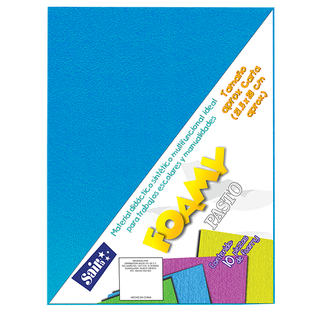 FOAMY PLUSH PASTO 11 AZUL CIELO T/CARTA PQT C/10