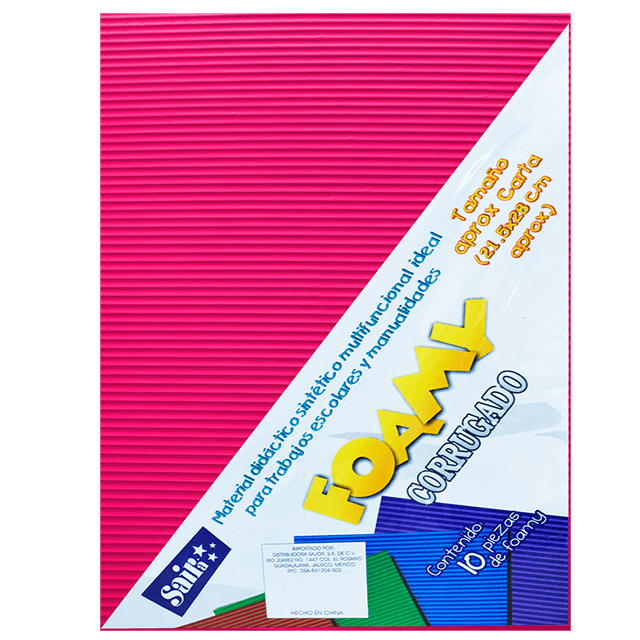 FOAMY CORRUGADO 02 FUCSIA T/CARTA PAQ C/10