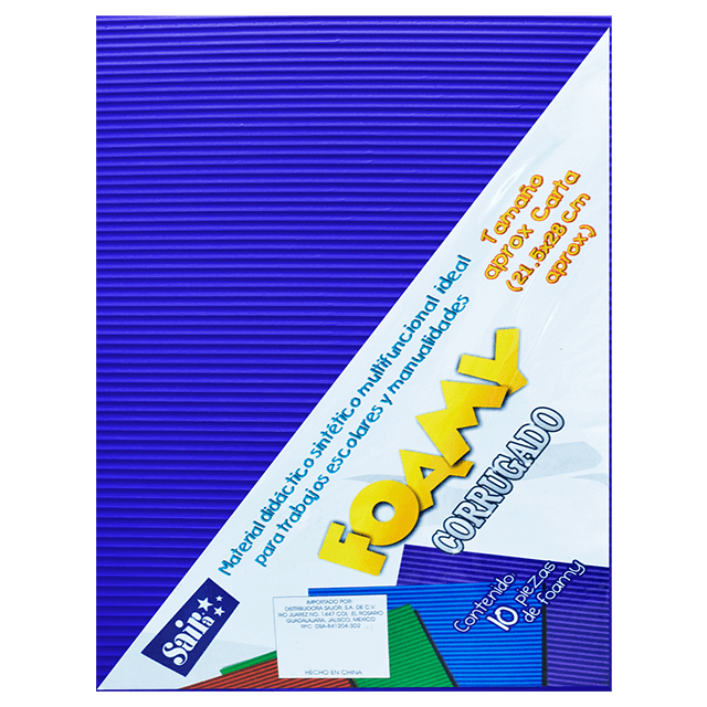 FOAMY CORRUGADO 08 AZUL MARINO T/CARTA PAQ C/10