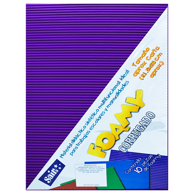FOAMY CORRUGADO 11 MORADO T/CARTA PAQ C/10