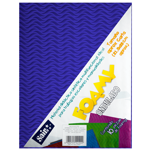 FOAMY ONDULADO 08 AZUL MARINO T/CARTA PAQ C/10