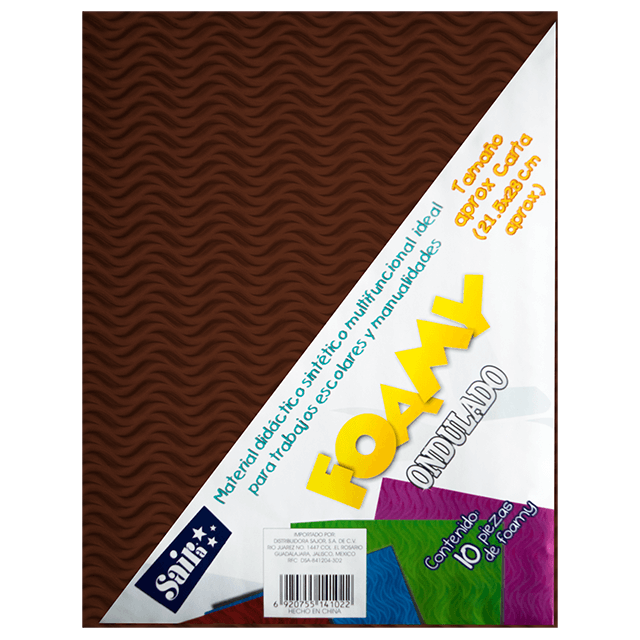 FOAMY ONDULADO 10 CAFE T/CARTA PAQ C/10