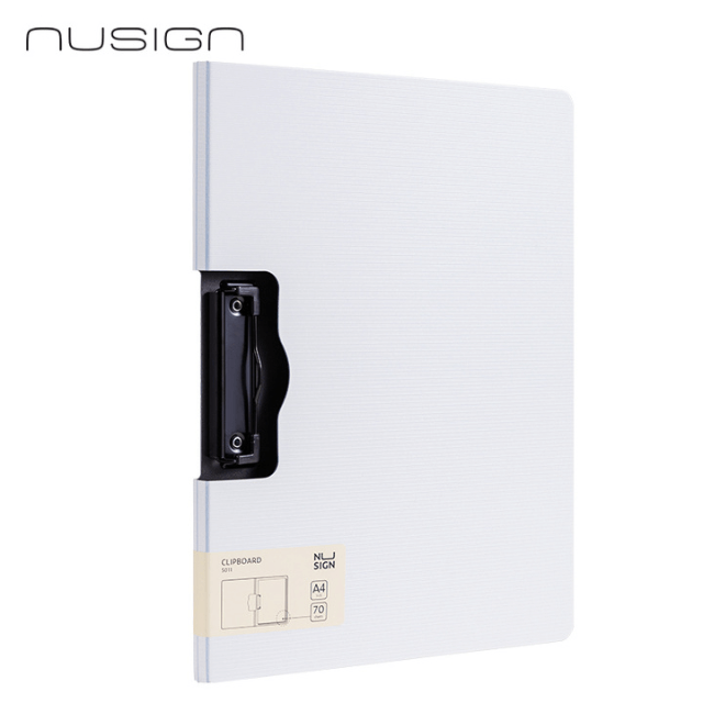 Deli 5011 Carpeta plástica blanca con sujetadocumentos metálico A4 caja c/24 pzas