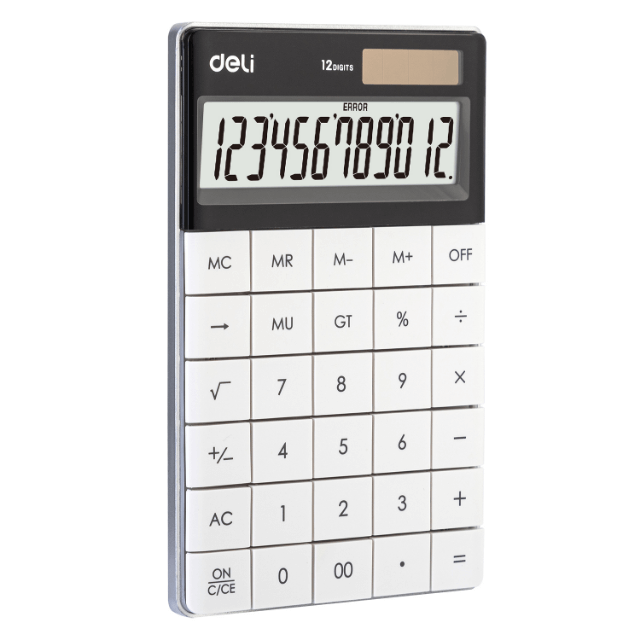 Deli 1589 Calculadora de escritorio blanca pza