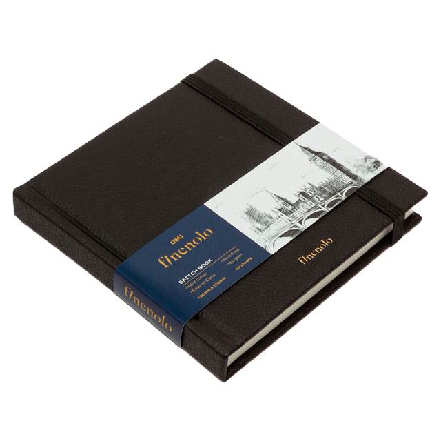 Deli C287 Cuaderno para dibujo negro 12cmX12cm 40 hojas 160 gr pza