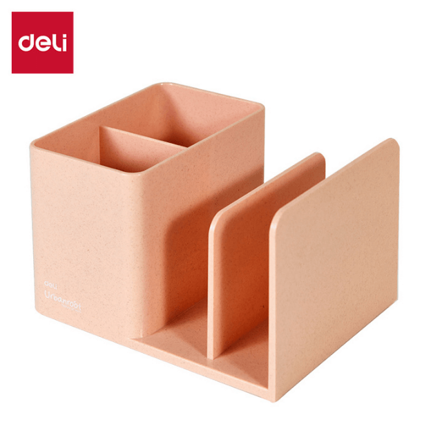 Deli Z420 Organizador de escritorio coral para pluma/libreta chico pza