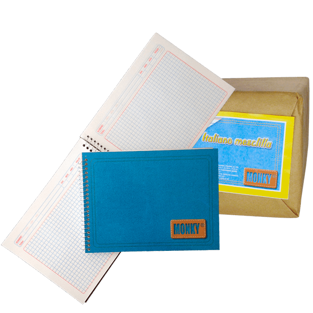 CUADERNO ITALIANO CUADRO 5MM 100 HOJAS PAQ. C/50