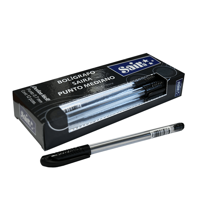 PLUMA TINTA NEGRA SEMI GEL PUNTO 0.7 C/12 PZAS.