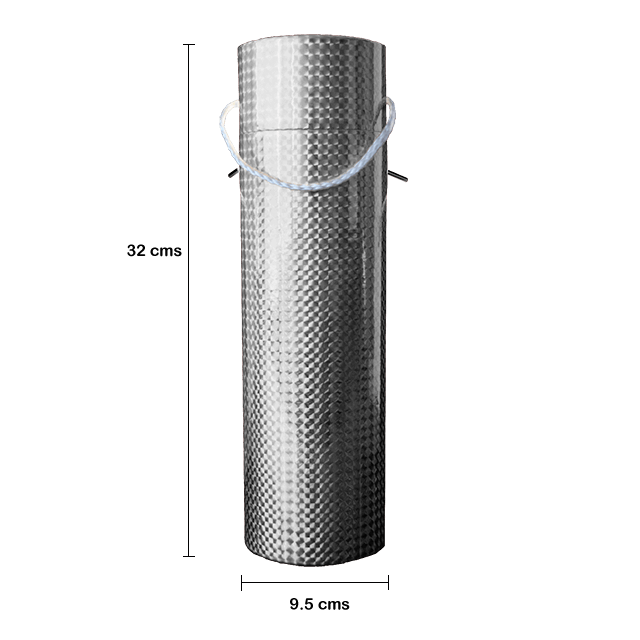 BOTE PARA REGALO 32 CM PLATEADO PZA