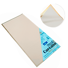 PAPEL COREANO 57X57 APROX BORDE DORADO 04 CREMA PQT C/10