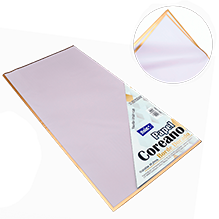 PAPEL COREANO 57X57 APROX BORDE DORADO 05 LILA PQT C/10