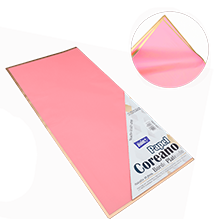 PAPEL COREANO 57X57 APROX BORDE DORADO 07 ROJO PQT C/10