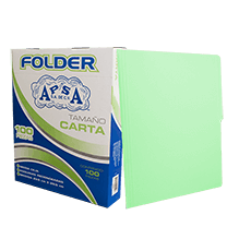 FOLDER MARCA APSA T/CARTA VERDE CAJA C/100