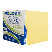 FOLDER MARCA APSA T/CARTA AMARILLO CAJA C/100