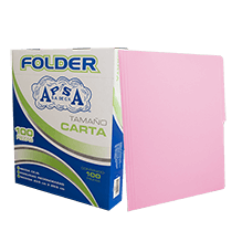 FOLDER MARCA APSA T/CARTA ROSA CAJA C/100