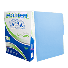 FOLDER MARCA APSA T/OFICIO AZUL CAJA C/100