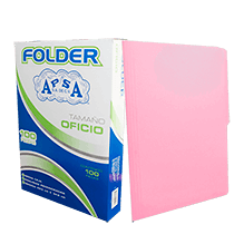 FOLDER MARCA APSA T/OFICIO ROSA CAJA C/100