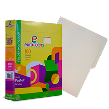 FOLDER EUROCOLORS T/CARTA CREMA CAJA C/100