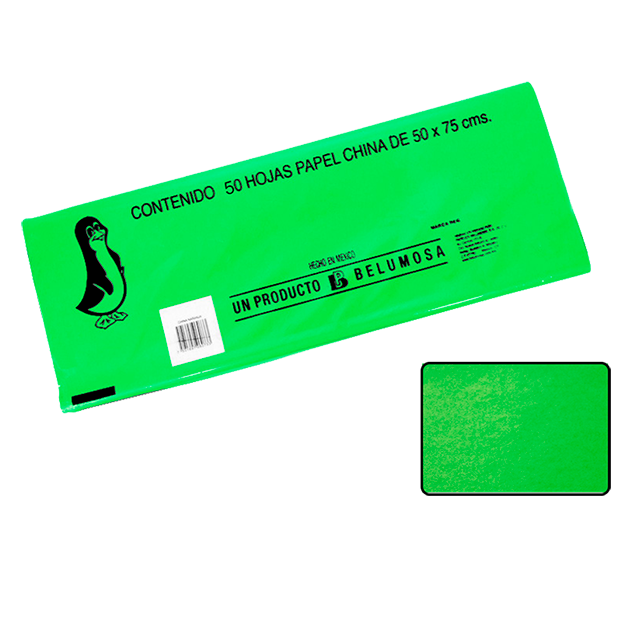 CHINA PAPEL BELUMOSA 20 C/50 NO.18 VERDE LIMON