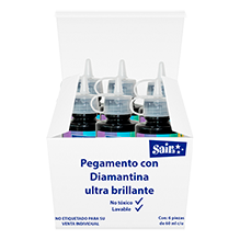SILICON CON DIAMANTINA #07 NEGRO 60ML CAJA C/6 PZAS