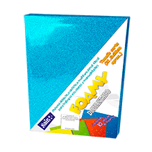 FOAMY DIAMANTADO T/CARTA 16 AZUL PASTEL PQT C/10