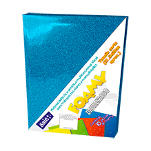 FOAMY DIAMANTADO T/CARTA 18 AZUL CIELO  PQT C/10