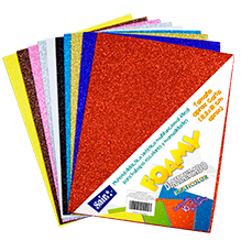 FOAMY DIAMANTADO T/CARTA MULTICOLOR PQT C/10
