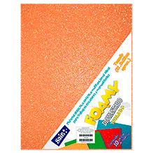 FOAMY DIAM. IRISADO T/CARTA 37 NARANJA INTENSO PQT C/10