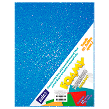 FOAMY DIAM. IRISADO T/CARTA 42 AZUL PQT C/10