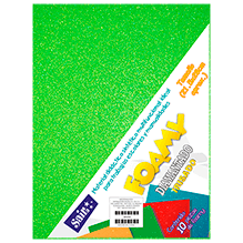 FOAMY DIAM. IRISADO T/CARTA 43 VERDE LIMON PQT C/10