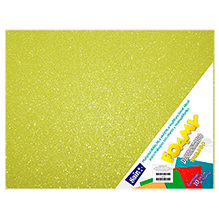 FOAMY DIAM. IRISADO 43X56 35 AMARILLO  PQT C/10