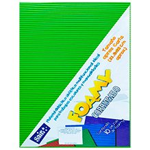 FOAMY CORRUGADO 07 VERDE LIMON T/CARTA PAQ C/10