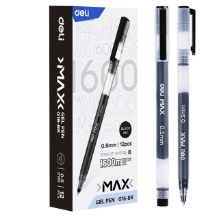 Deli G16-BK Bolígrafo de gel negro 0.5mm caja c/12 pzas