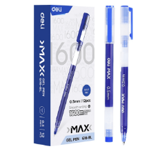 Deli G16-BL Bolígrafo de gel azul 0.5mm caja c/12 pzas