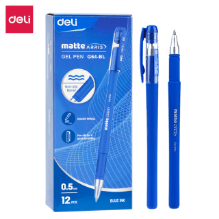 Deli G64-BL Bolígrafo de gel azul 0.5mm caja c/12 pzas